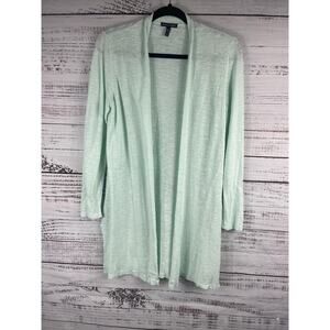Eileen Fisher Cardigan Womens Small Linen Open Front Lightweight Sweater Layerin